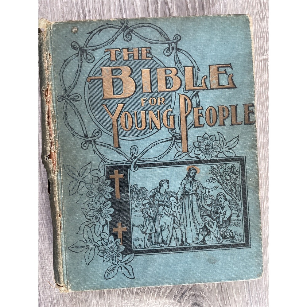 The Bible For Young People 1916 Christian children's Book Vintage Illustrated